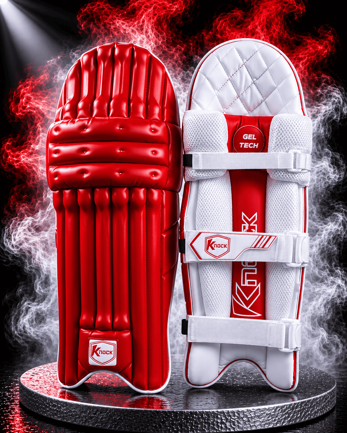 Knock Players Edition Batting Pads ( Red )